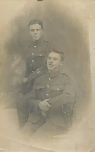 Military in uniform souvenir photo postcard