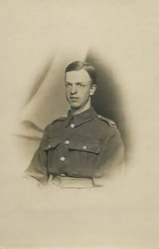 Military in uniform souvenir photo postcard