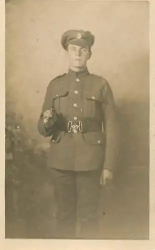 Military in uniform souvenir photo postcard