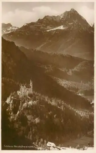 Germany Schloos Neuschwanstein aerial view