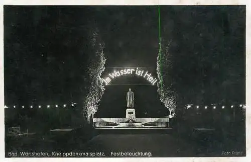 Germany Bad Worishofen Kneippdenkmalsplatz Festbeleuchtung