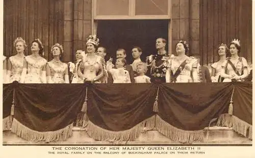 The Coronation of Her Majesty queen Elizabeth II royal family on the balcony