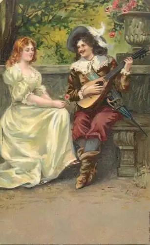 Mandolin serenade Milton postcard