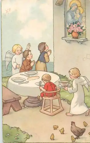 enfants en priere poussins fantaisie