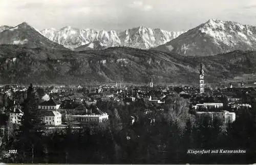 Austria Klagenfurt mit Karawanken general view