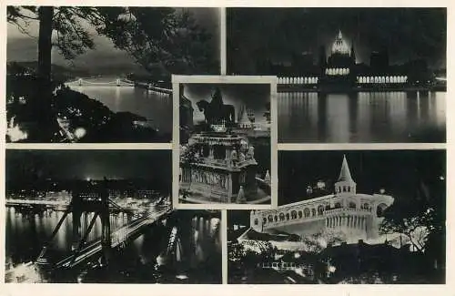 Hungary Budapest at night multi view