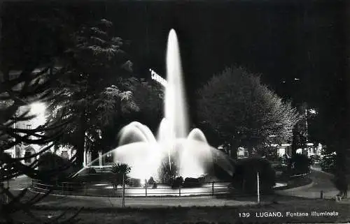 Switzerland Lugano - fontana illuminata