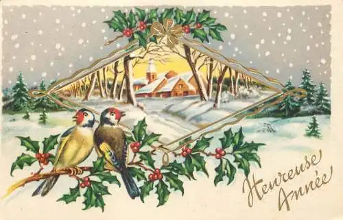 oiseaux fantaisie bonne annee