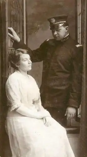 Vintage photo postcard couple