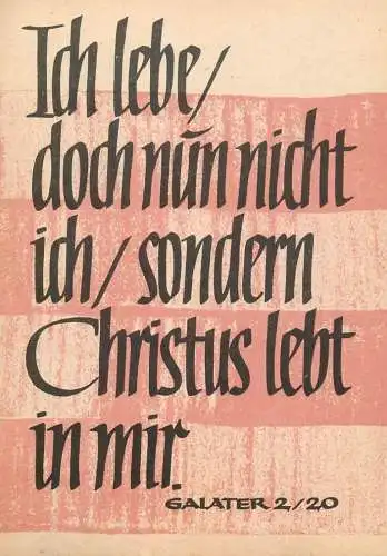 Allemagne Bibel Psalm Galater 2/20 Ich lebe doch num nicht ich/sondern Christus lebt in mir