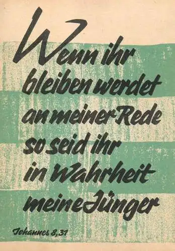 Allemagne Bibel Psalm Johannes 8,31 Wenn ihr bleiben werdet an meiner Rede so seid ihr