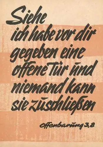 Allemagne Bibel Psalm Offenbarung 3,8 Siehe ich habe vor dir gegeben eine offene