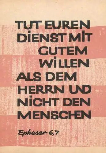 Allemagne Bibel Psalm Epheser 6,7 Tut Euren Dienst Mit Gutem Willen als dem