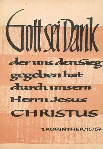 Allemagne Bibel Psalm Korinther 15/57 Gott sei Dank