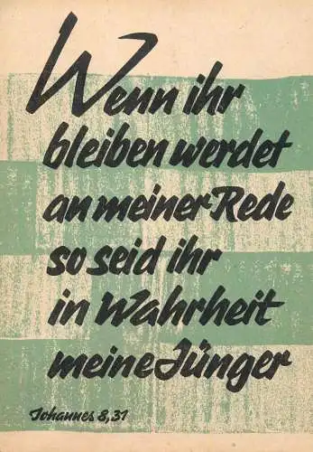 Allemagne Bibel Psalm Johannes 8,31 Wenn ihr bleiben werdet an meiner Rede so seid ihr