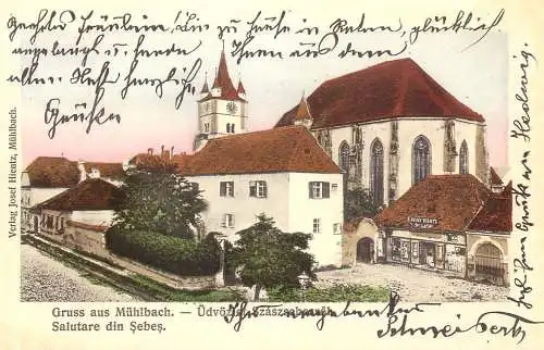 Sebes Muhlbach repro modern postcard