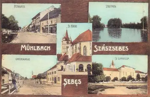 Sebes Muhlbach repro modern postcard