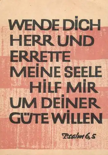 Allemagne Bibel Psalm 6,5 Wende dich herr und Errette Meine Seele Hilf mir um deiner