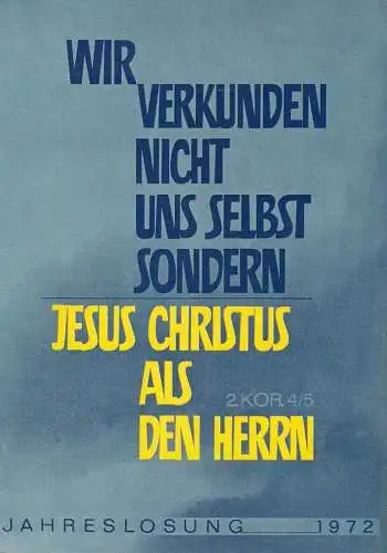 Allemagne Bibel Psalm Kor 4/5 Jesus Christus als den Herrn 1972