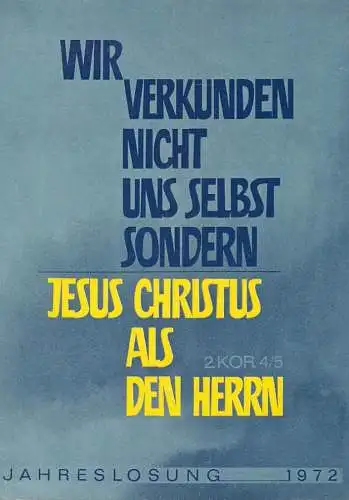 Allemagne Bibel Psalm Kor 4/5 Jesus Christus als den Herrn 1972