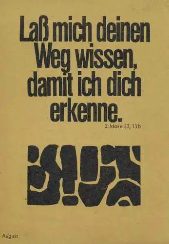 Allemagne Bibel Psalm Mose 33,13b Lass mich deinen Weg wissen damit ich dich erkenne