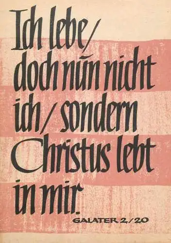 Allemagne Bibel Psalm Galater 2/20 Ich lebe doch num nicht ich/sondern Christus lebt in mir