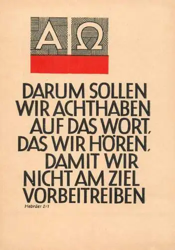 Allemagne Bibel Psalm Hebraer 2/1 Darum Sollen Wir Achthaben auf das wort