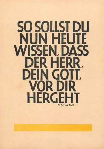 Allemagne Bibel Psalm 5 Mose 9/3 So sollst du Nun heute Wissen dass der Herr dein gott
