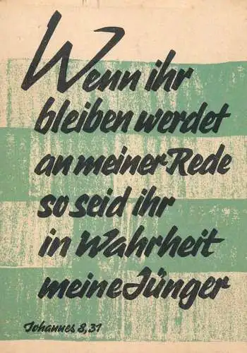 Allemagne Bibel Psalm Johannes 8,31 Wenn ihr bleiben werdet an meiner Rede so seid ihr