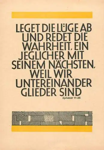 Allemagne Bibel Psalm Leget die Luge ab und redet