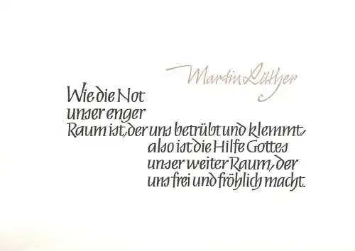 Allemagne Bibel Psalm Martin Luther quote Wie die Not unser enger Raum ist