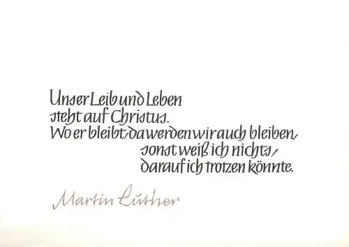 Allemagne Bibel Psalm Martin Luther quote Unser Leib und Leben steht auf Christus