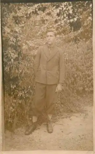 Men portrait vintage photo postcard elegant man in Romania Bucharest 1940