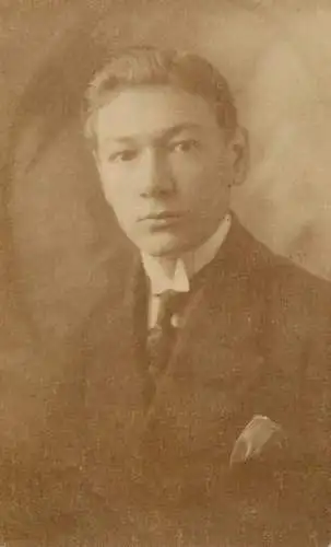 Men portrait vintage photo postcard elegant young man