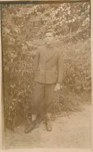Men portrait vintage photo postcard elegant man 1940