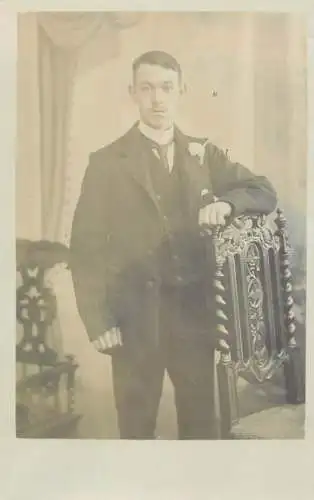 Men portrait vintage photo postcard elegant man