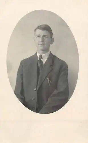 Men portrait vintage photo postcard elegant young man