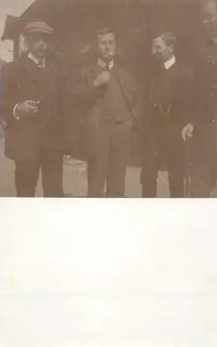 Men portrait vintage photo postcard elegant men smoking