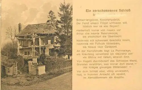 France Oise Noyon ein zerschossenes Schloss