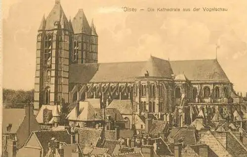 France Oise Noyon der katedrale aus der Vogelschau