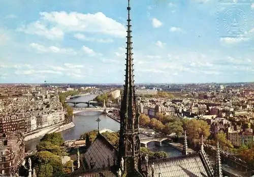 France Notre Dame de Paris Ponts de la Tournelle & Pont Sully vue aerienne