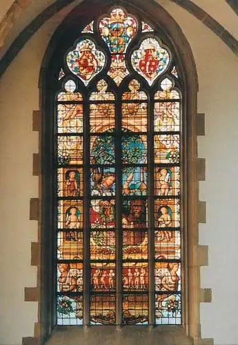 Netherlands Haarlem Grote of St Bavo kerk Nijverheid en Handel stained glass painting
