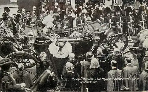 The Royal Progress - Lord Mayor presented Sword to King at Temple Bar