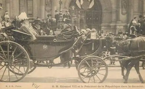 Edouard VII et le President de la Republique dans la daumont
