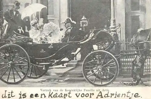 Vertrek van de Koninklijke Familie uit Artis 1905