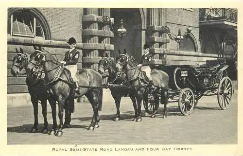 Royal semi-state road landau and four bay horses