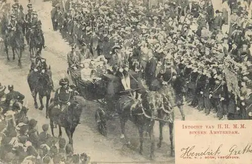 Intocht van H.H.M.M. Binnen Amsterdam
