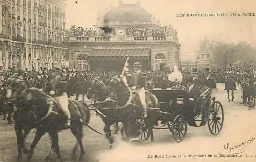 Le Roi d`Italie et le President de la Republique a Paris