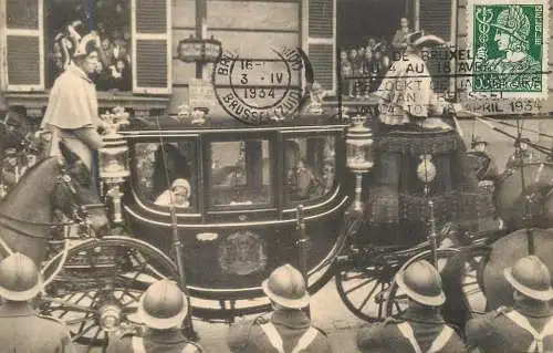Bruxelles Roi Leopold III le carrosse de la Reine et des enfants royaux 1934