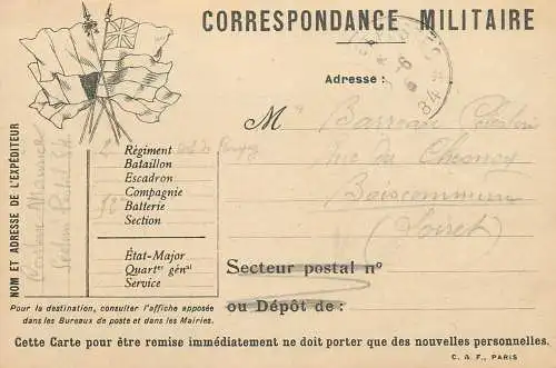 France military correspondence Loiret